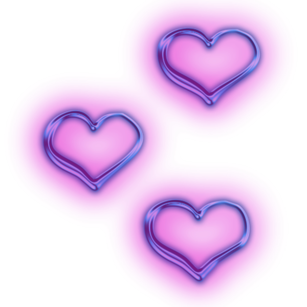 Transparent Heart Purple Aesthetics for Valentines Day
