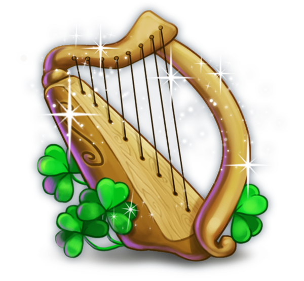 Transparent Celtic Harp Harp Shamrock Musical Instrument String Instrument for St Patricks Day
