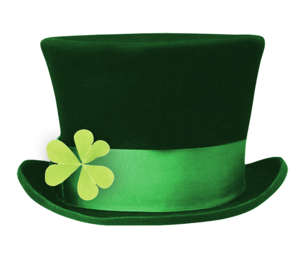 Transparent Hat Clover Green Symbol for St Patricks Day