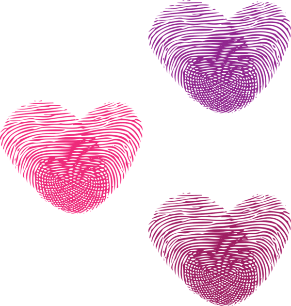 Transparent Fingerprint Heart Footprint Pink for Valentines Day