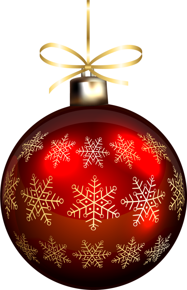 Transparent Christmas Ornament Red Snowflake Decor for Christmas