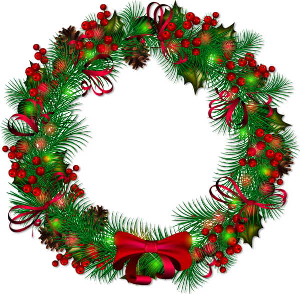 Transparent Christmas Wreaths Santa Claus Wreath Christmas Decoration for Christmas