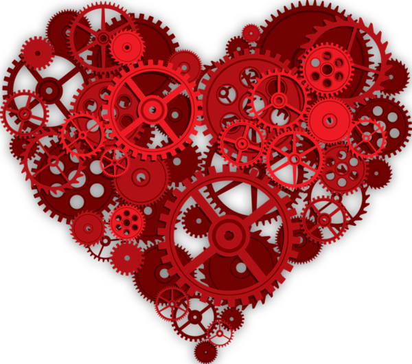 Transparent Heart Gear Clockwork Heart Flower for Valentines Day
