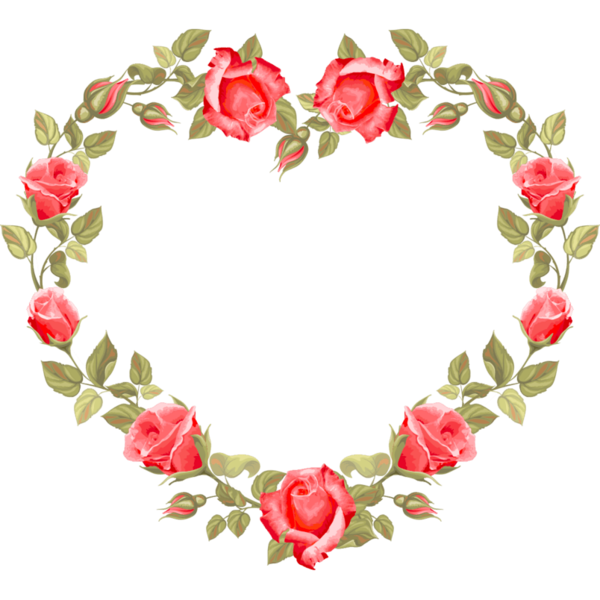 Transparent Heart Flower Floral Design Pink for Valentines Day
