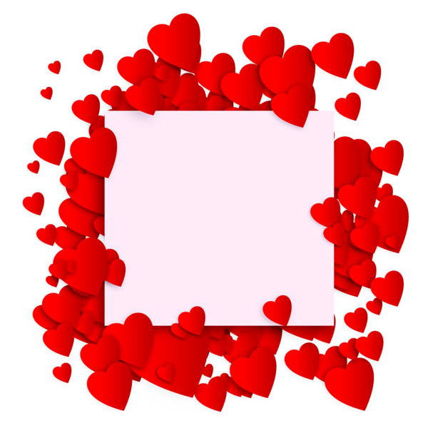 Transparent Red Heart Love for Valentines Day
