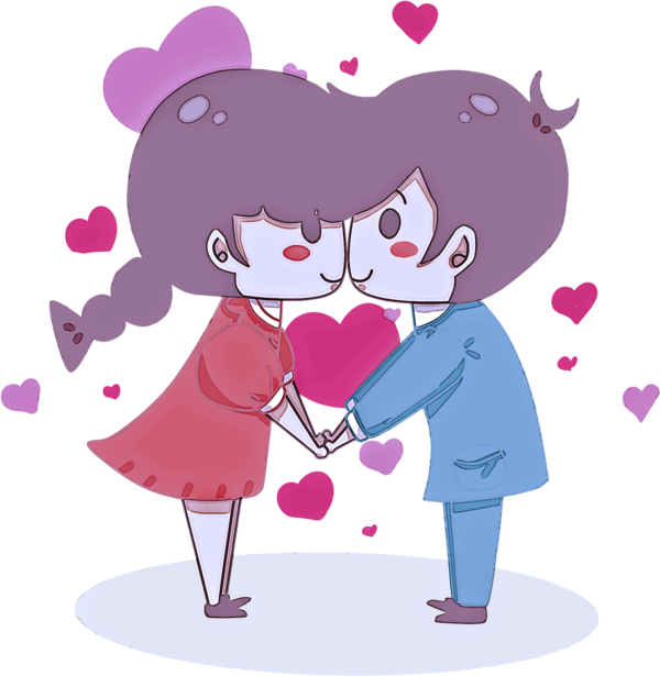 Transparent Cartoon Love Heart for Valentines Day