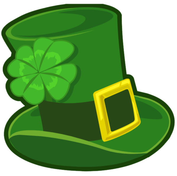 Transparent Leprechaun Hat Irish Mythology Green Leaf for St Patricks Day