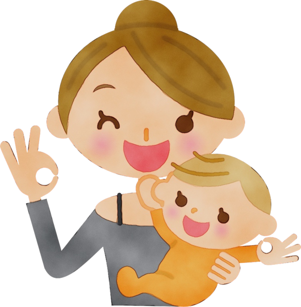 Transparent Mother Son Child Cartoon Finger for Mothers Day