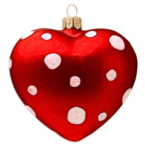 Transparent Christmas Ornament Christmas Day Santa Claus Red Heart for Christmas