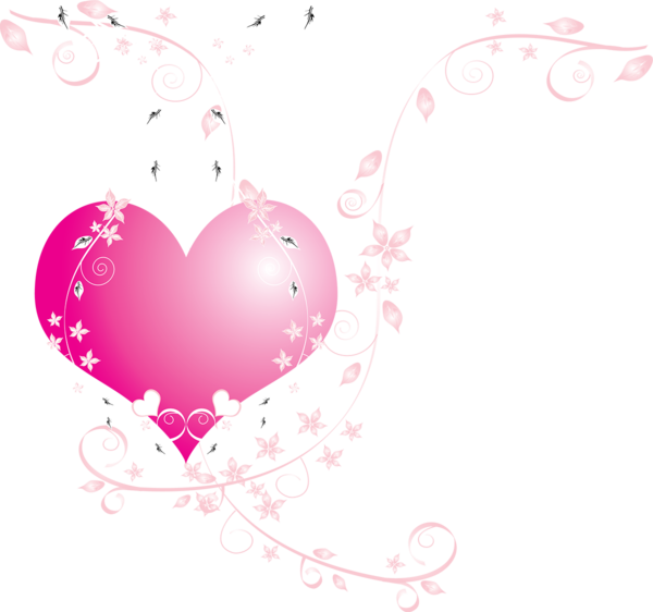 Transparent Love Drawing Pink Heart for Valentines Day