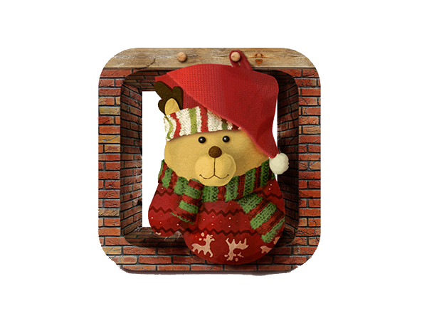 Transparent Bear Christmas Santa Claus Textile Christmas Ornament for Christmas