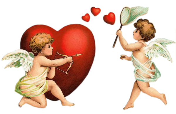 Transparent Cupid Boy Bow And Arrow Love Heart for Valentines Day