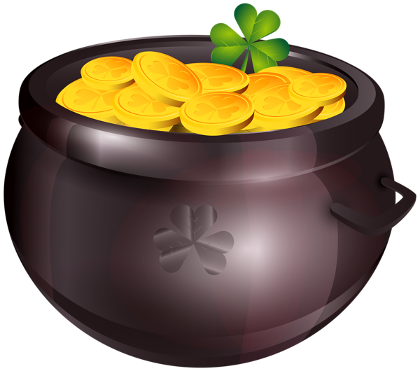 Transparent Gold Saint Patrick S Day Gold Coin Ceramic Flowerpot for St Patricks Day