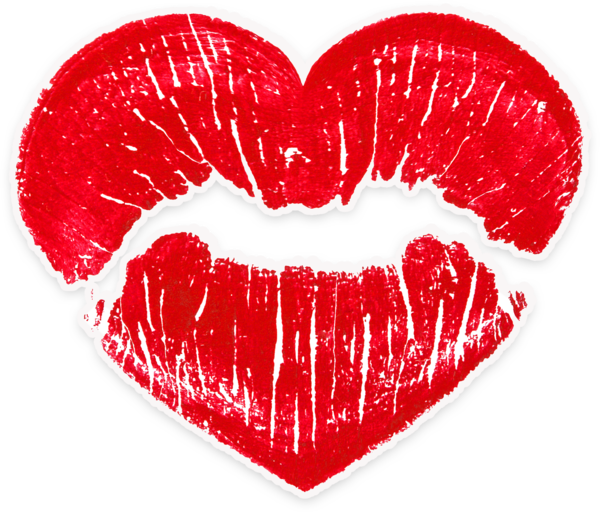 Transparent Lip Kiss Love Heart for Valentines Day