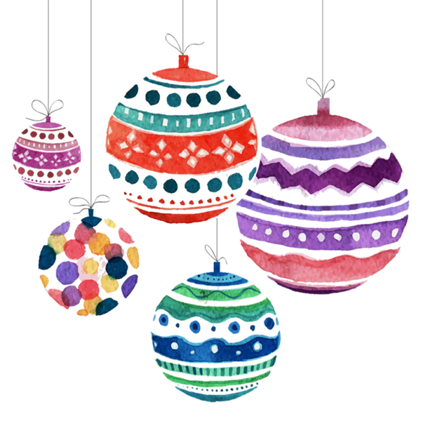 Transparent Christmas Christmas Ornament Watercolor Painting Christmas Decoration for Christmas