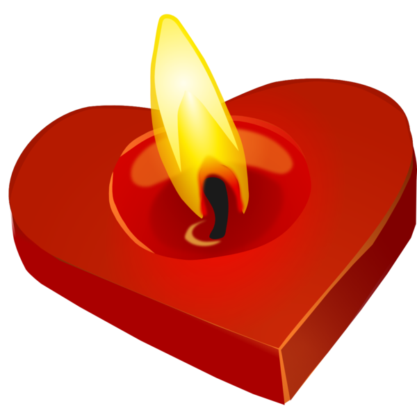 Transparent Candle Heart Combustion for Valentines Day