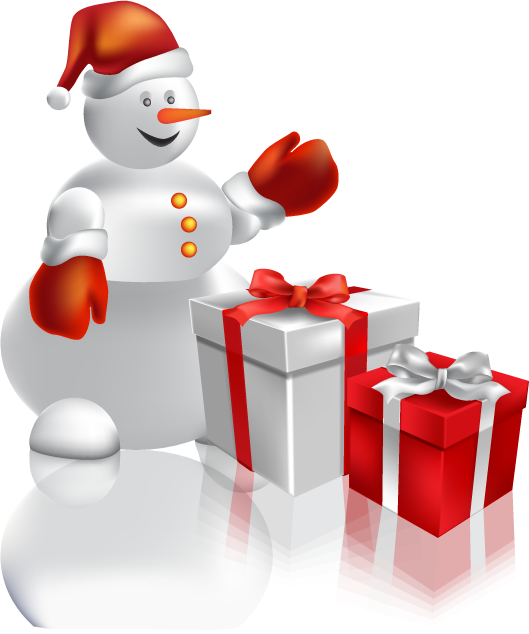 Transparent Christmas Gift Greeting Card Snowman for Christmas
