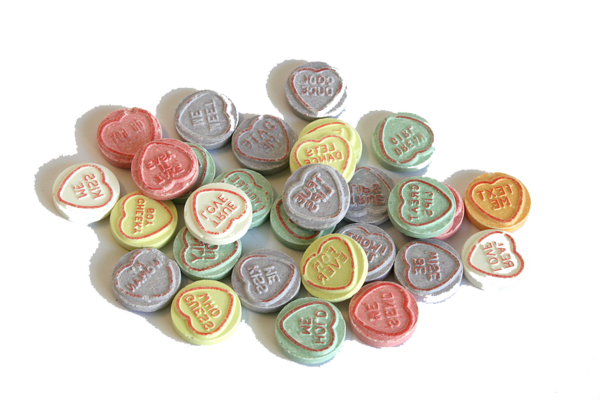 Transparent Candy Love Hearts Sweethearts Button for Valentines Day