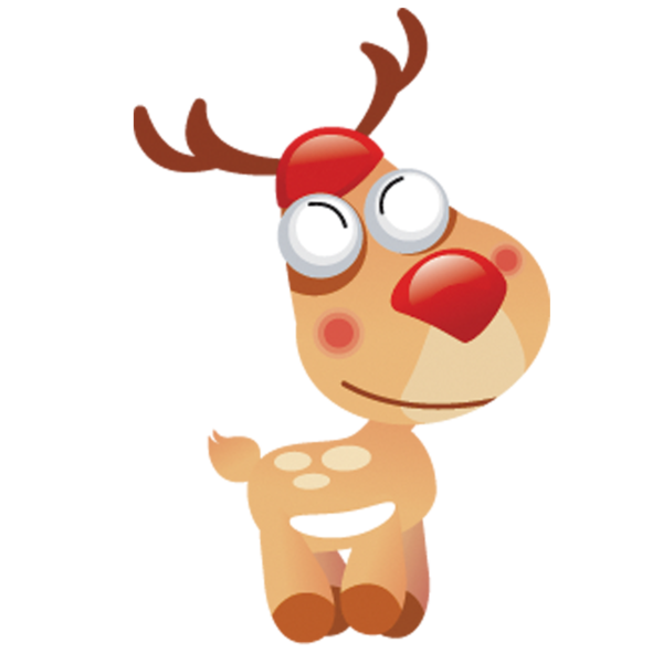 Transparent Santa Claus Reindeer Cartoon Christmas Ornament Deer for Christmas