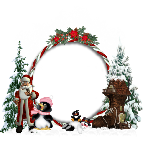 Transparent Picture Frames Christmas Day Santa Claus Christmas Decoration Wreath for Christmas