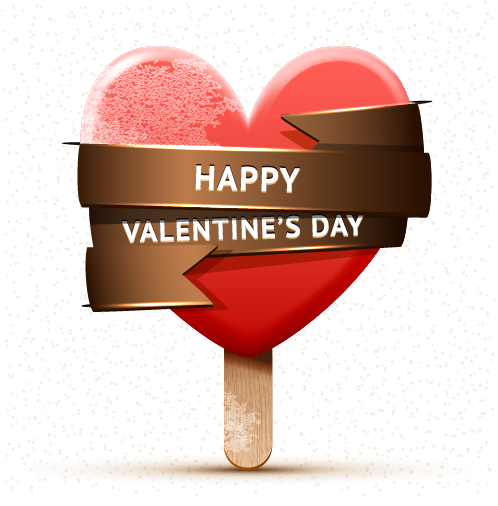 Transparent Ice Cream Cream Ice Pop Heart Love for Valentines Day
