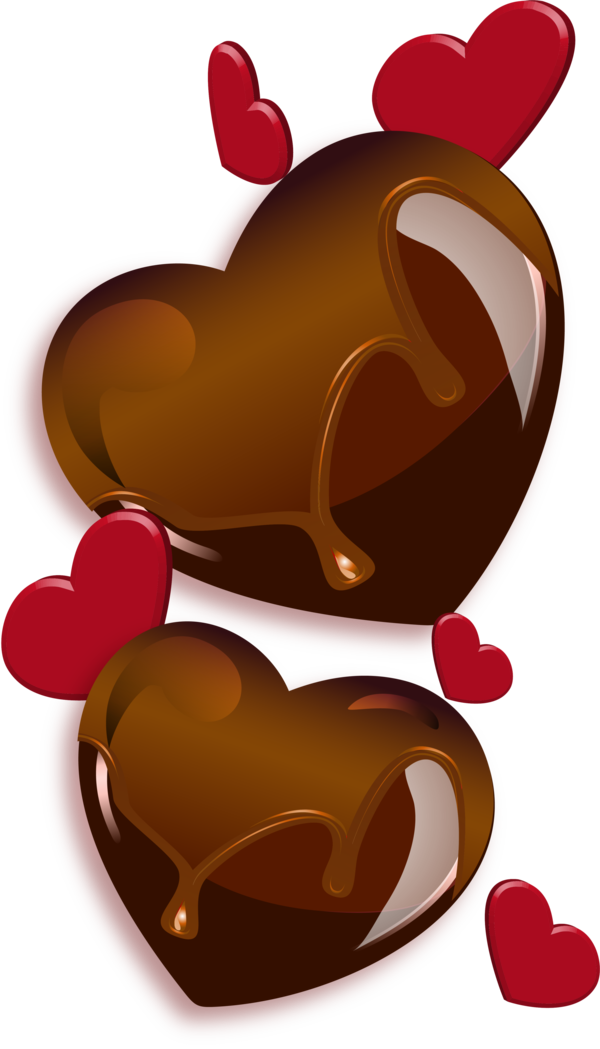 Transparent Chocolate Brown Valentines Day Heart Love for Valentines Day