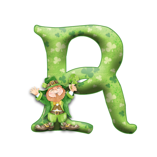Transparent Alphabet Ireland Letter Green Figurine for St Patricks Day