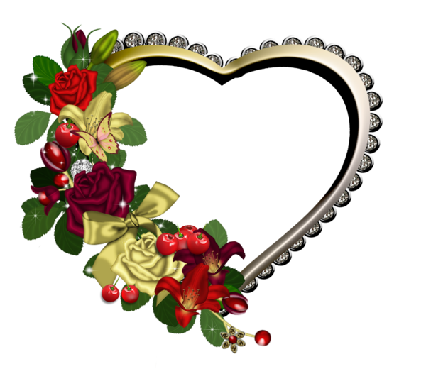 Transparent Flower Cameraready Floral Design Heart for Valentines Day