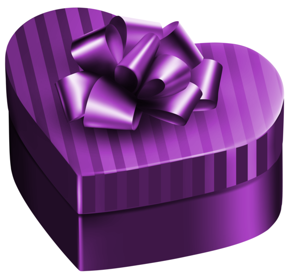 Transparent Gift Gift Card Heart Purple for Valentines Day