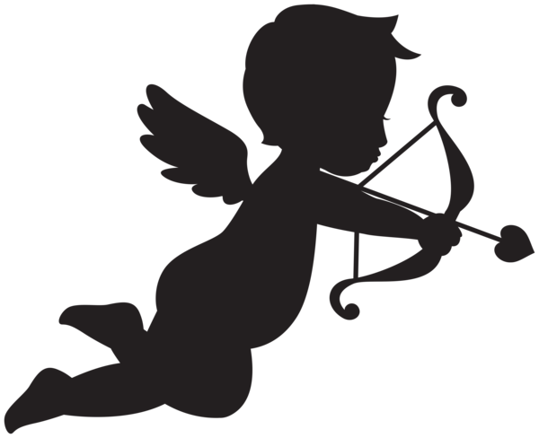 Transparent Silhouette Cupid Art Museum Joint for Valentines Day