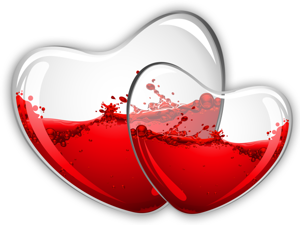 Transparent Red Wine Glass Glass Hearts Heart Valentine S Day for Valentines Day