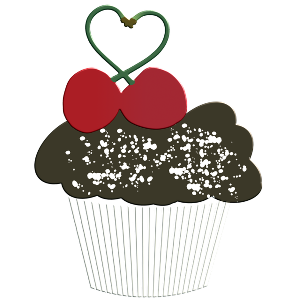 Transparent Cupcake Muffin Bakery Heart Flower for Valentines Day