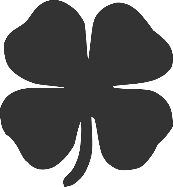 Transparent Fourleaf Clover Shamrock Luck Plant Flower for St Patricks Day