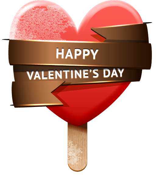 Transparent Ice Cream Cream Chocolate Ice Cream Heart Love for Valentines Day