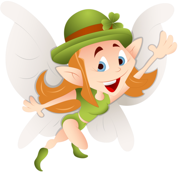 Transparent Fairy Leprechaun Holiday Green Cartoon for St Patricks Day