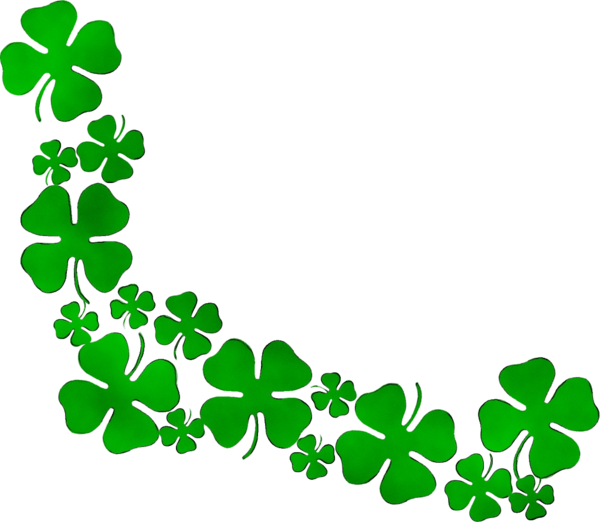 Transparent Portrait Drawing Logo Green Leaf for St Patricks Day