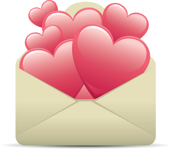 Transparent Paper Envelope Heart Love for Valentines Day