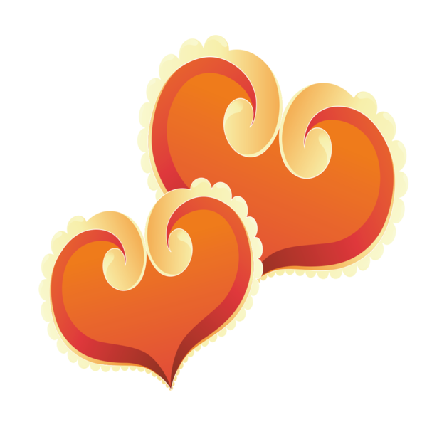 Transparent Heart Valentine S Day Orange Love for Valentines Day