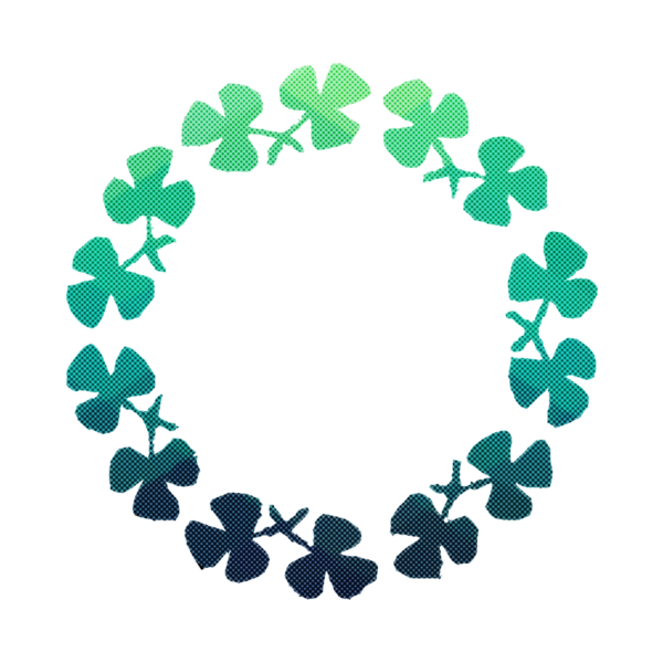 Transparent Wreath Flower Floral Design Green Leaf for St Patricks Day