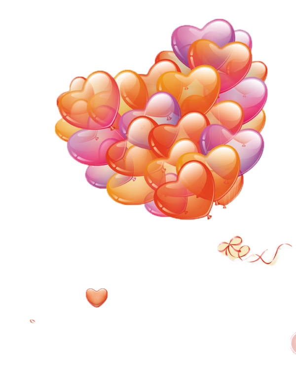 Transparent Valentines Day Romance Photomontage Heart Peach for Valentines Day