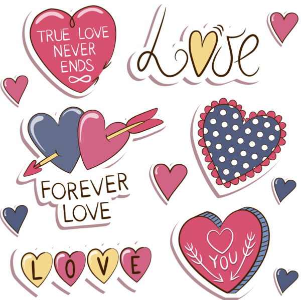 Transparent Love Valentines Day Sticker Pink Heart for Valentines Day