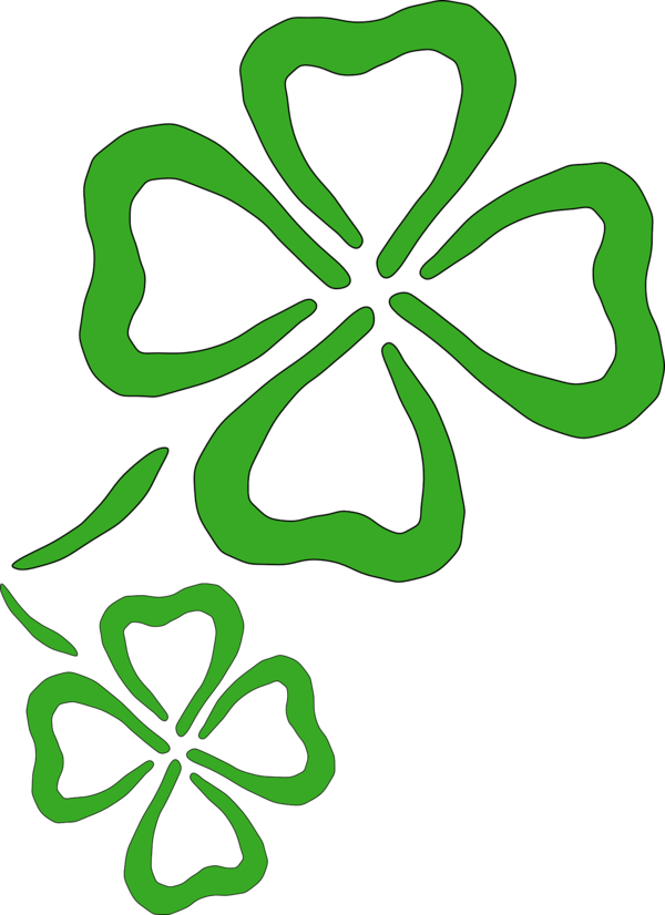 Transparent Ireland Shamrock Fourleaf Clover Plant Flora for St Patricks Day