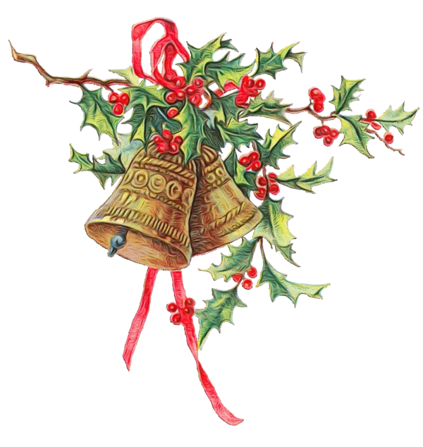 Transparent Christmas Ornament Floral Design Christmas Day Holly Bell for Christmas