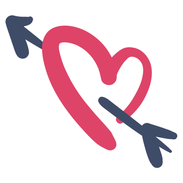 Transparent Arrow Diagram Artworks Pink Heart for Valentines Day