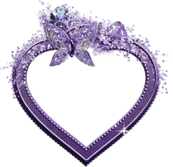 Transparent Heart Love Purple for Valentines Day