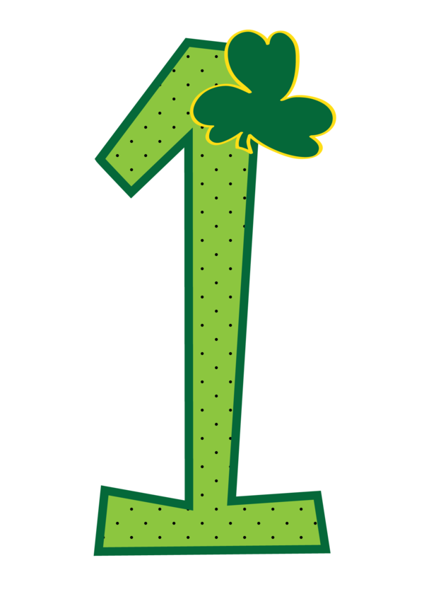 Transparent Number Symbol Mathematics Green for St Patricks Day