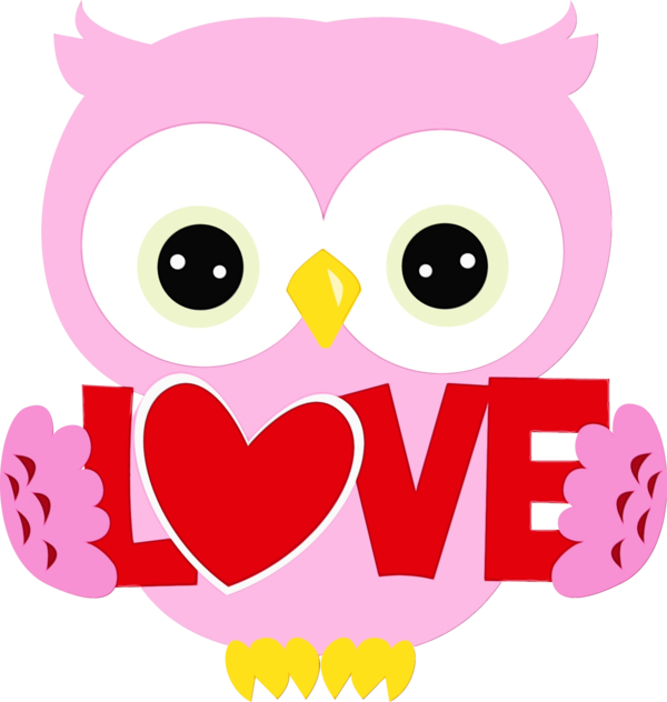 Transparent Owl Bird Valentine Tank Pink for Valentines Day