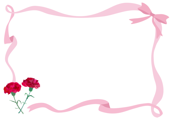 Transparent Carnation Mothers Day Floral Design Pink Picture Frame for Mothers Day