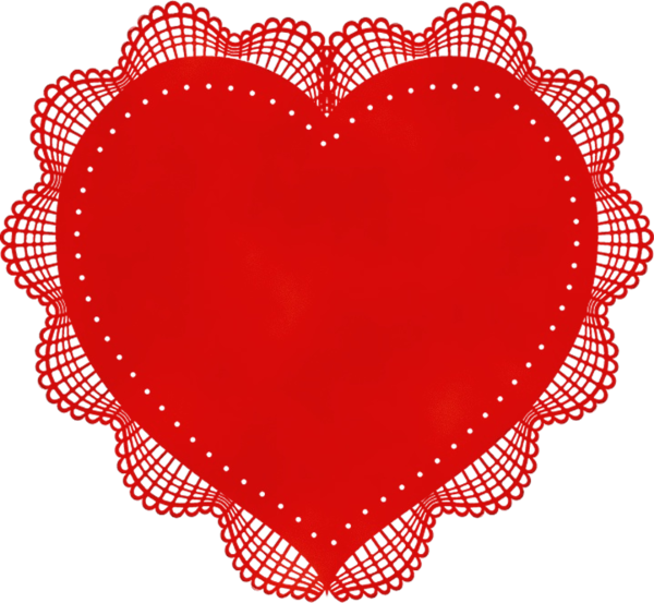Transparent Red Heart Textile for Valentines Day