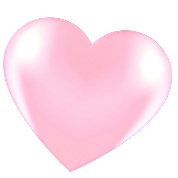 Transparent Heart Pink M Pink for Valentines Day